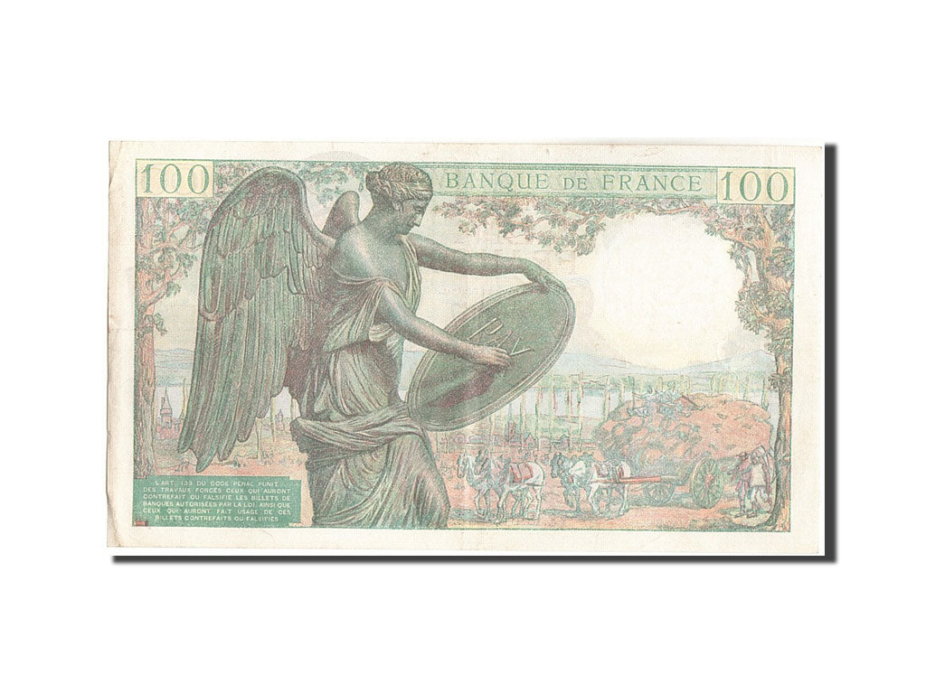 Banknot, Francja, 100 Francs, Descartes, 1942, 1942-05-15, EF(40-45)