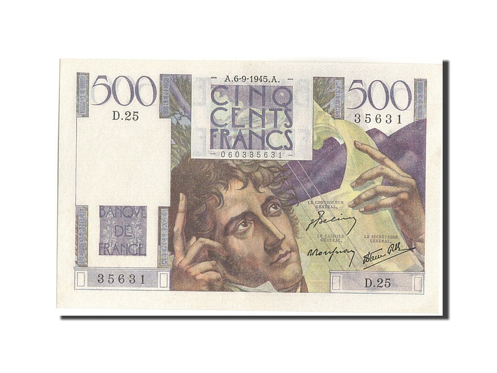 Banknote, France, 500 Francs, 500 F 1945-1953 ''Chateaubriand'', 1945