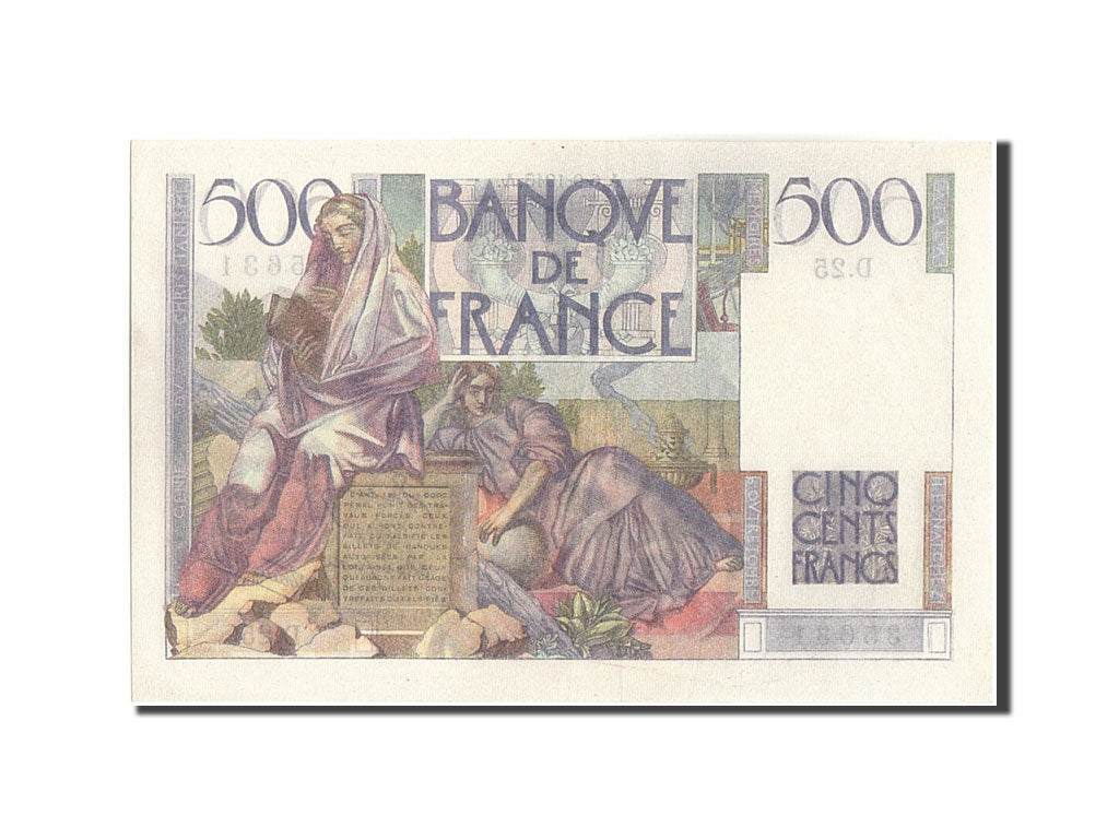 Banknote, France, 500 Francs, 500 F 1945-1953 ''Chateaubriand'', 1945