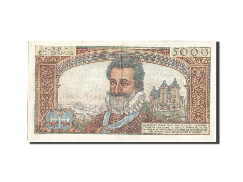 Banconote, Francia, 5000 Francs, 5 000 F 1957-1958 ''Henri IV'', 1958