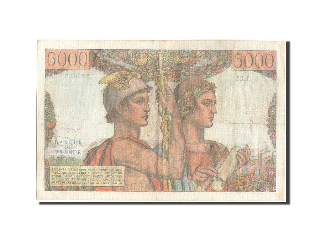 Banknote, France, 5000 Francs, 5 000 F 1949-1957 ''Terre et Mer'', 1949