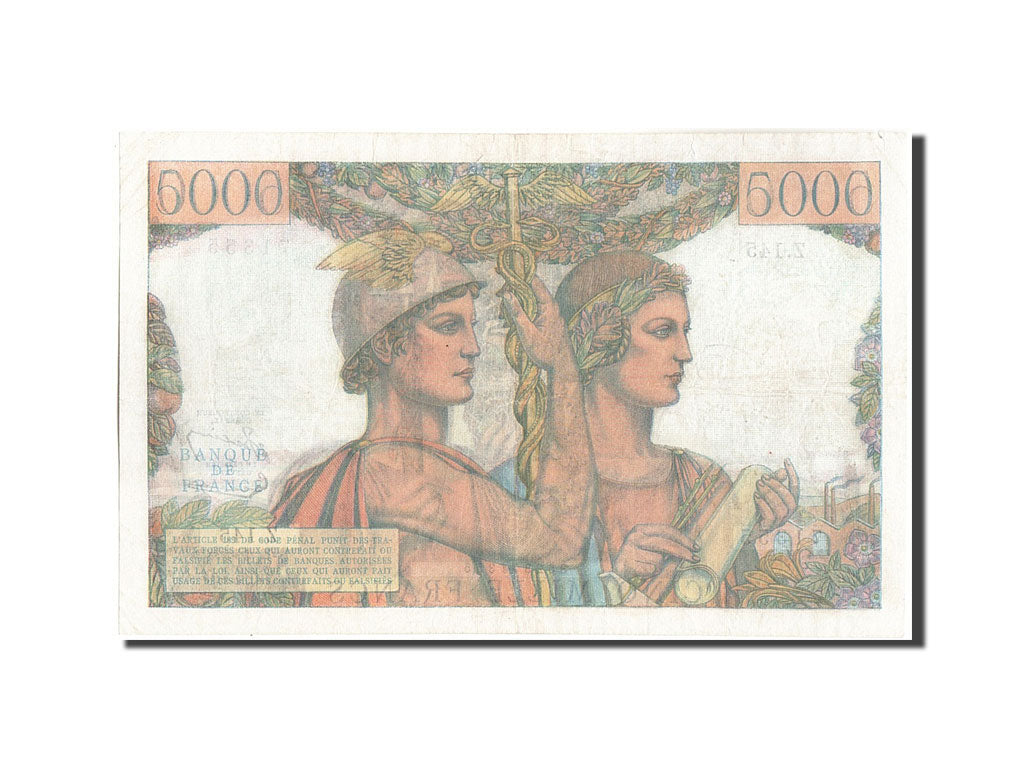 France, 5000 Francs, 5 000 F 1949-1957 ''Terre et Mer'', 1953, KM:131c, 1953-...