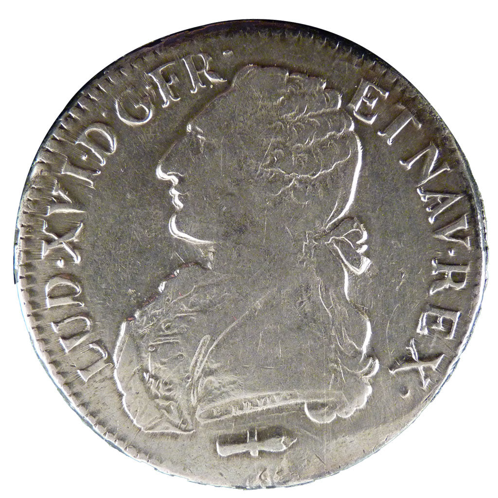 FRANCE, Écu aux branches d'olivier, ECU, 1785, Perpignan, KM #564.13, EF(40-45),