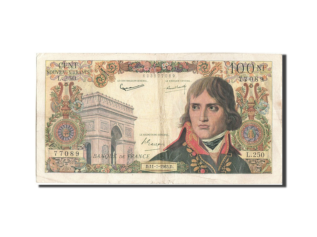 Francia, 100 Nouveaux Francs, 100 NF 1959-1964 ''Bonaparte'', 1963, KM:144a,...
