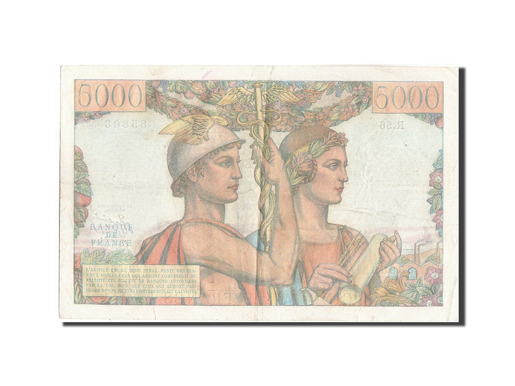 France, 5000 Francs, 5 000 F 1949-1957 ''Terre et Mer'', 1951, KM:131b, 1951-...