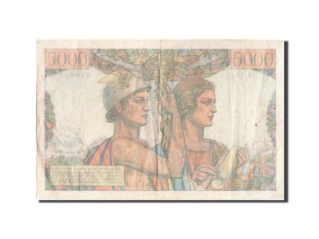 Frankreich, 5000 Francs, 5 000 F 1949-1957 ''Terre et Mer'', 1951, KM:131c, 1...