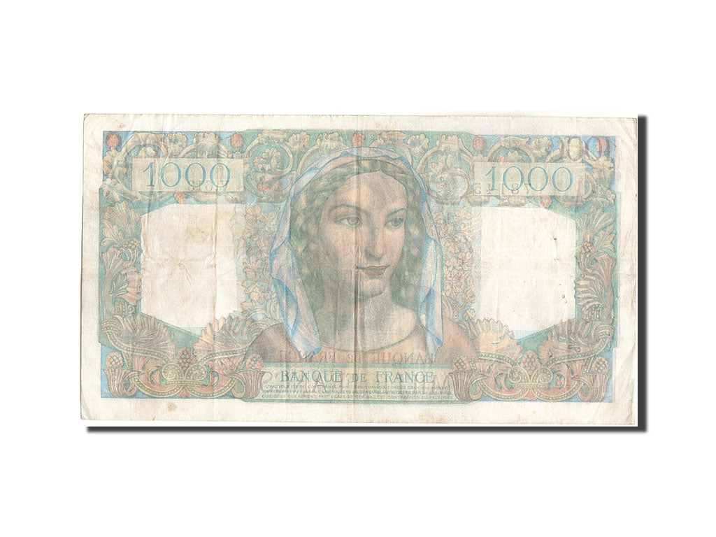 Geldschein, Frankreich, 1000 Francs, 1 000 F 1945-1950 ''Minerve et Hercule''