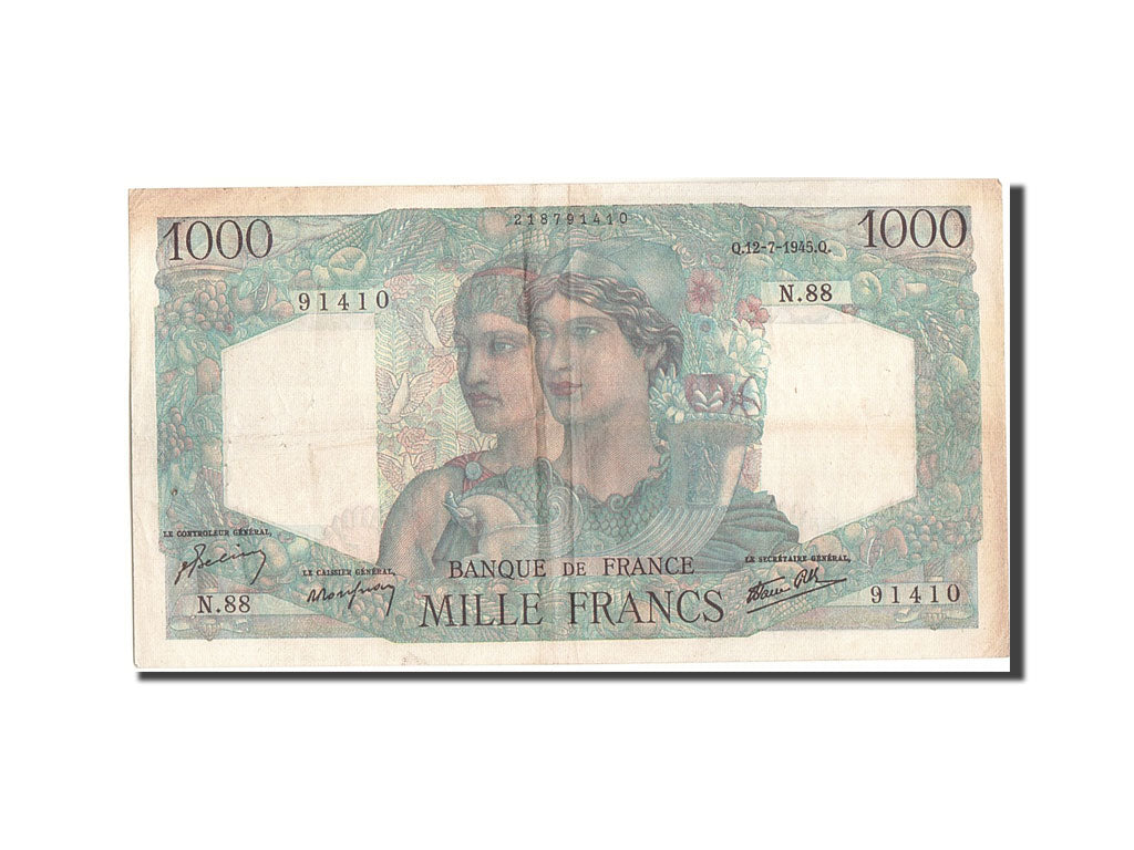 France, 1000 Francs, 1 000 F 1945-1950 ''Minerve et Hercule'', 1945, KM:130a,...
