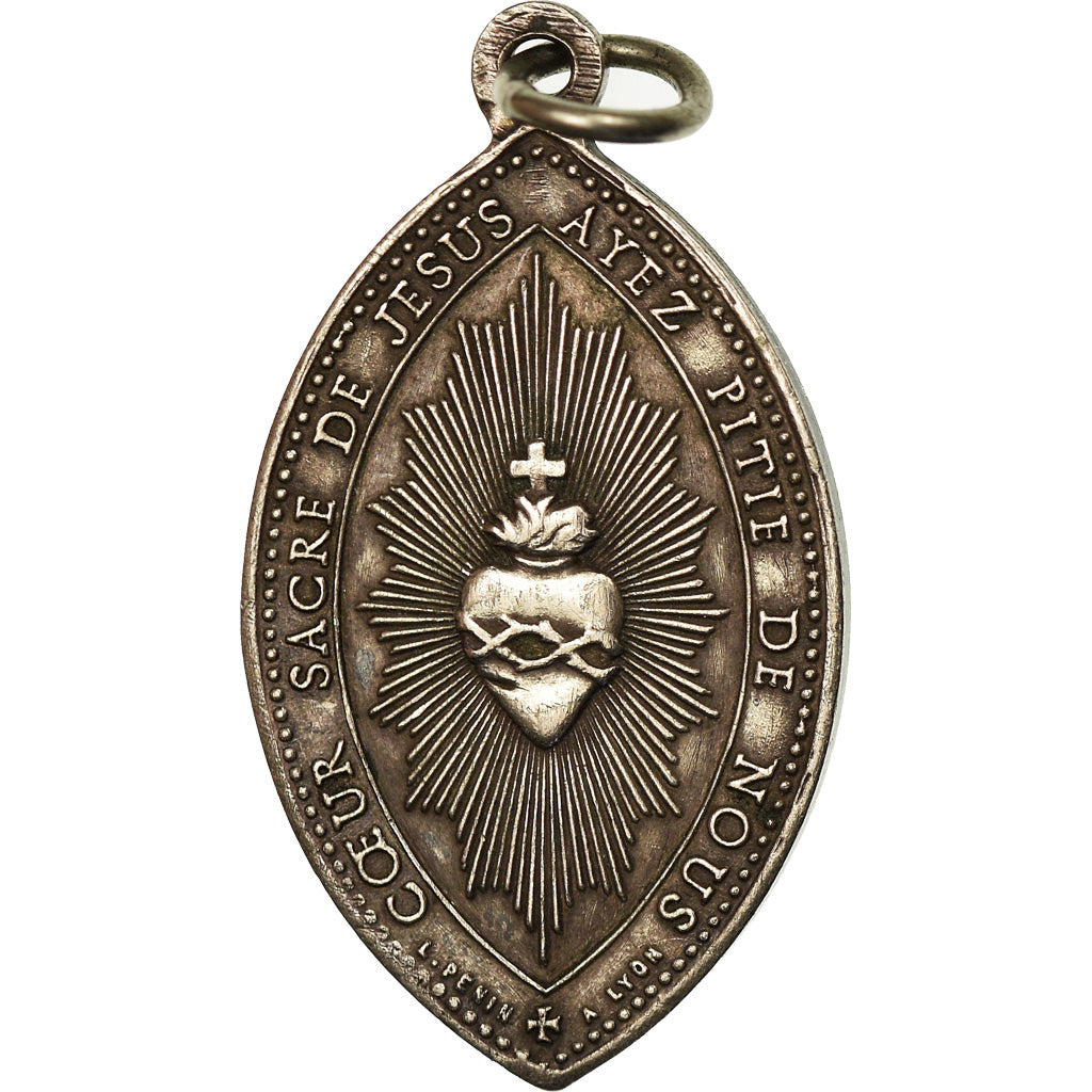 France, Medal, Coeur Sacré de Jésus, Religions & beliefs, Lyon, MS(63)