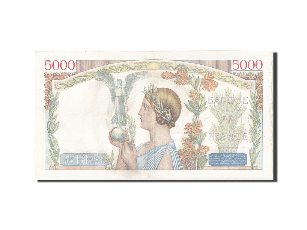 Biljet, Frankrijk, 5000 Francs, 5 000 F 1934-1944 ''Victoire'', 1939