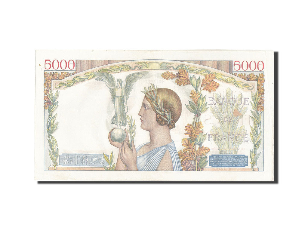 Billet, France, 5000 Francs, 5 000 F 1934-1944 ''Victoire'', 1939, 1939-04-06