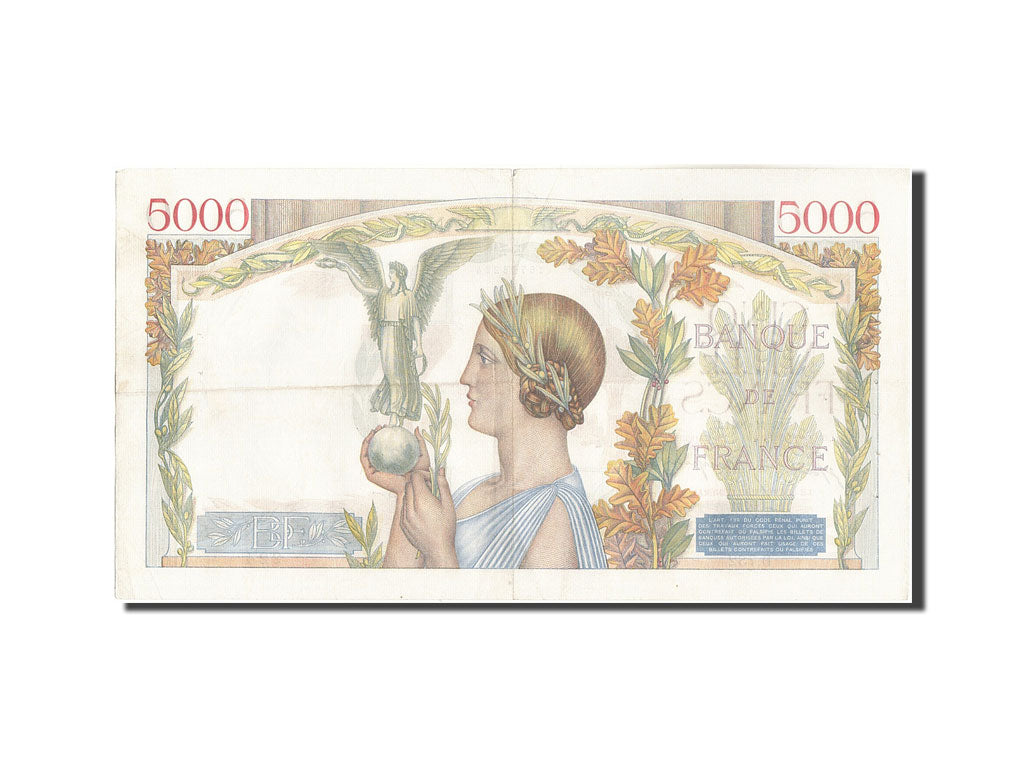 Geldschein, Frankreich, 5000 Francs, 5 000 F 1934-1944 ''Victoire'', 1941