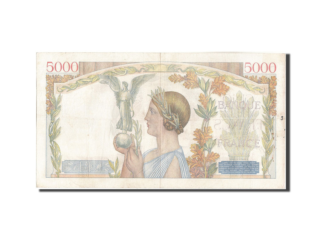 Biljet, Frankrijk, 5000 Francs, 5 000 F 1934-1944 ''Victoire'', 1942