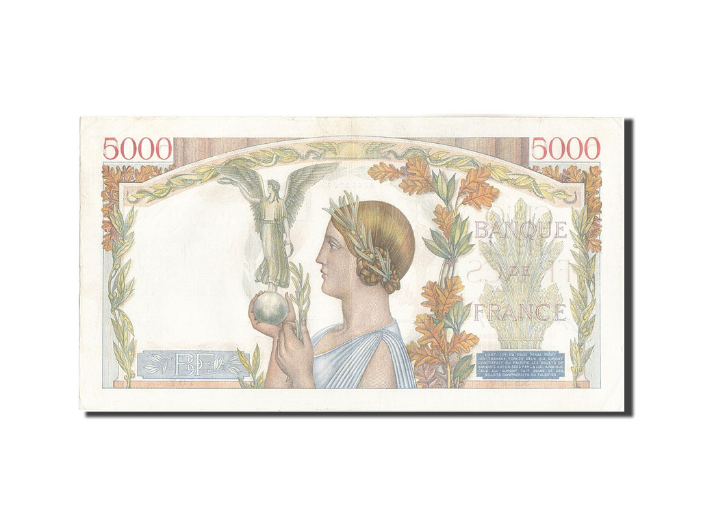 Banknot, Francja, 5000 Francs, Victoire, 1942, 1942-01-08, EF(40-45)