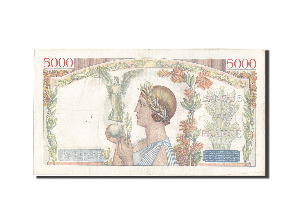 France, 5000 Francs, 5 000 F 1934-1944 ''Victoire'', 1939, KM:97a, 1939-09-21...