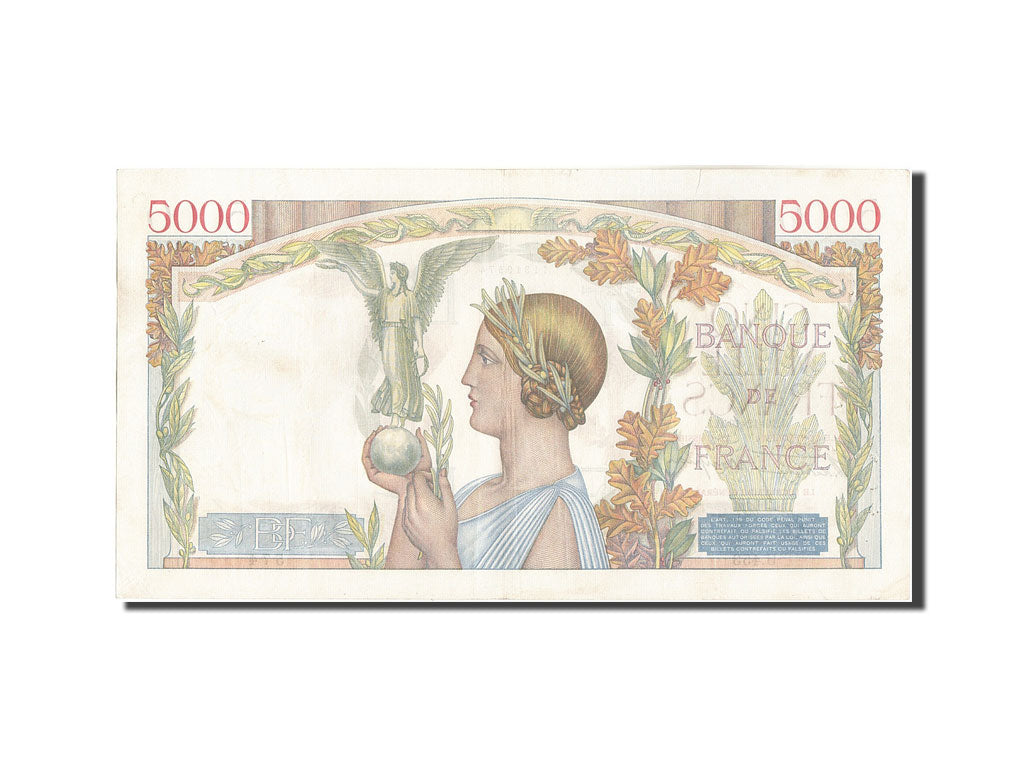 Geldschein, Frankreich, 5000 Francs, 5 000 F 1934-1944 ''Victoire'', 1940