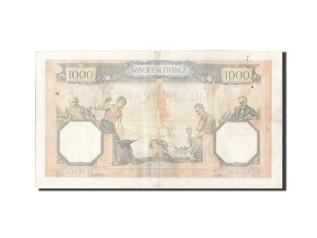 Banknot, Francja, 1000 Francs, Cérès et Mercure, 1940, 1940-02-08, EF(40-45)