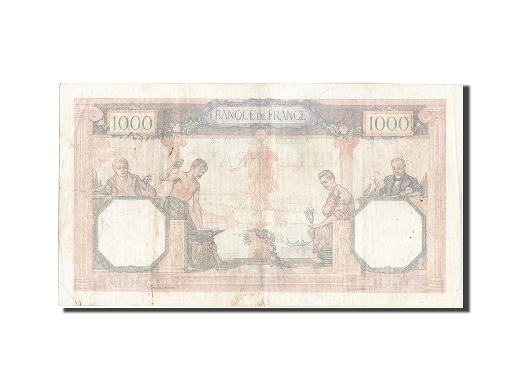 Frankreich, 1000 Francs, 1 000 F 1927-1940 ''Cérès et Mercure'', 1939, KM:9...