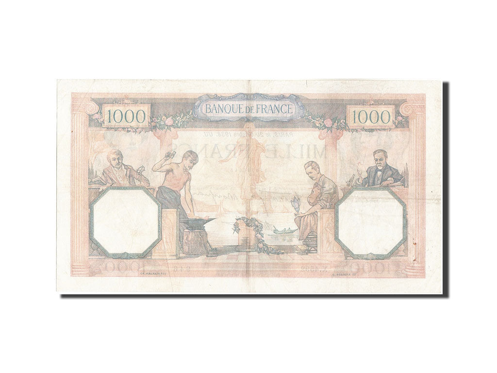 Banknote, France, 1000 Francs, 1 000 F 1927-1940 ''Cérès et Mercure'', 1938