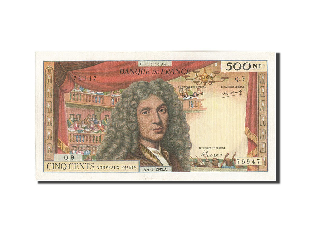 Banknote, France, 500 Nouveaux Francs, 500 NF 1959-1966 ''Molière'', 1963