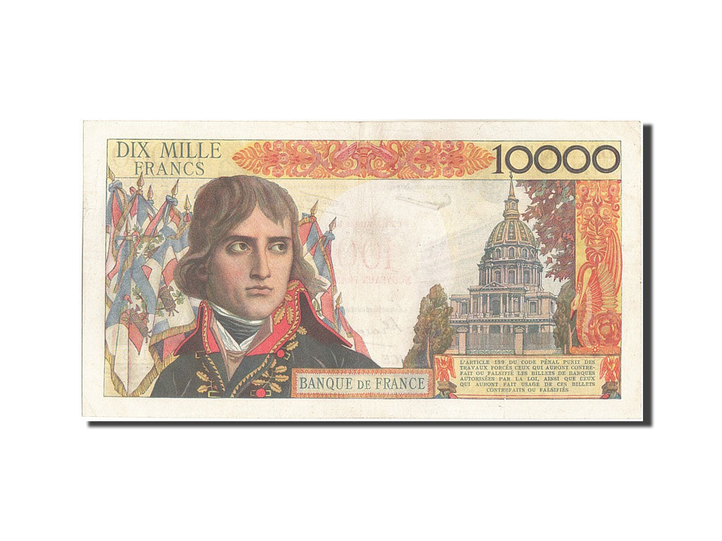 Banknote, France, 100 Nouveaux Francs on 10,000 Francs, 1955-1959 Overprinted