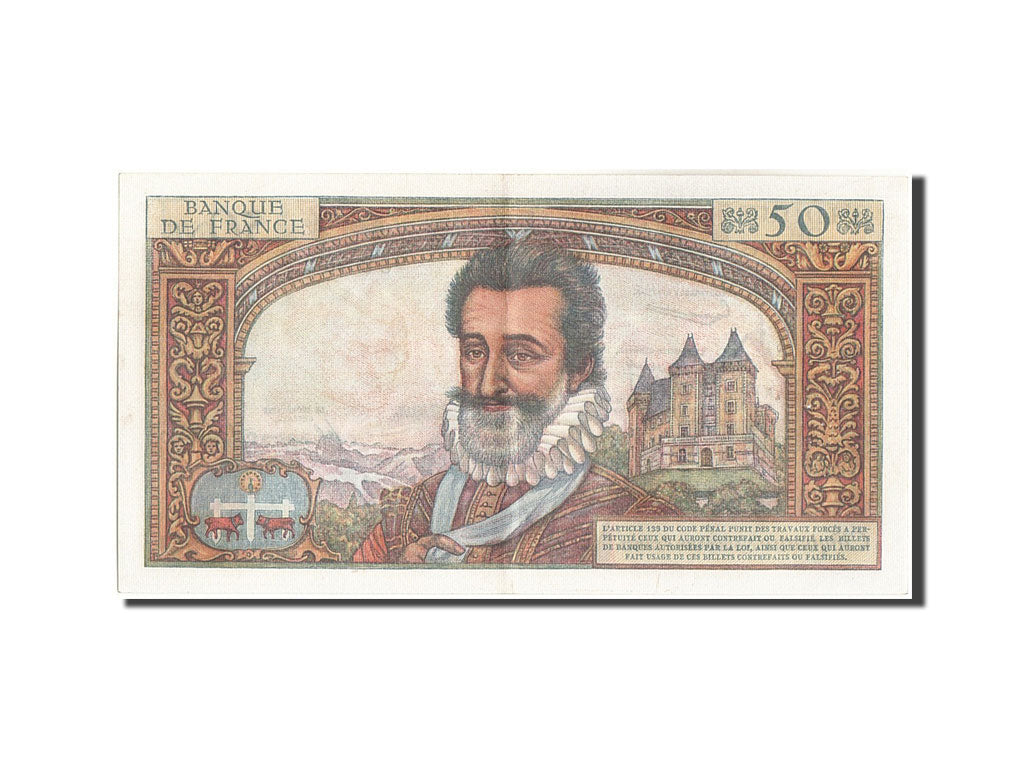 Biljet, Frankrijk, 50 Nouveaux Francs, 50 NF 1959-1961 ''Henri IV'', 1961