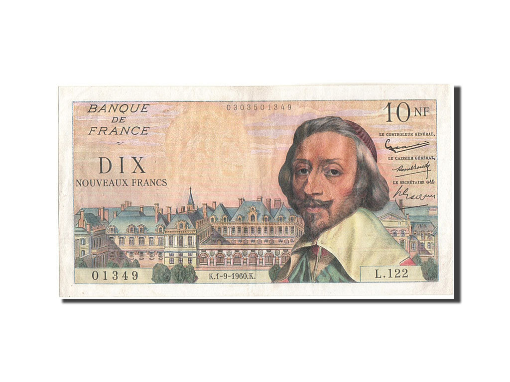 France, 10 Nouveaux Francs, 10 NF 1959-1963 ''Richelieu'', 1960, 1960-09-01,...