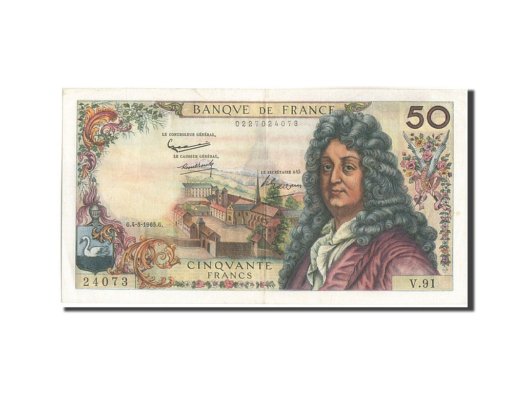 France, 50 Francs, 50 F 1962-1976 ''Racine'', 1965, KM:148a, 1965-03-04, VF(3...