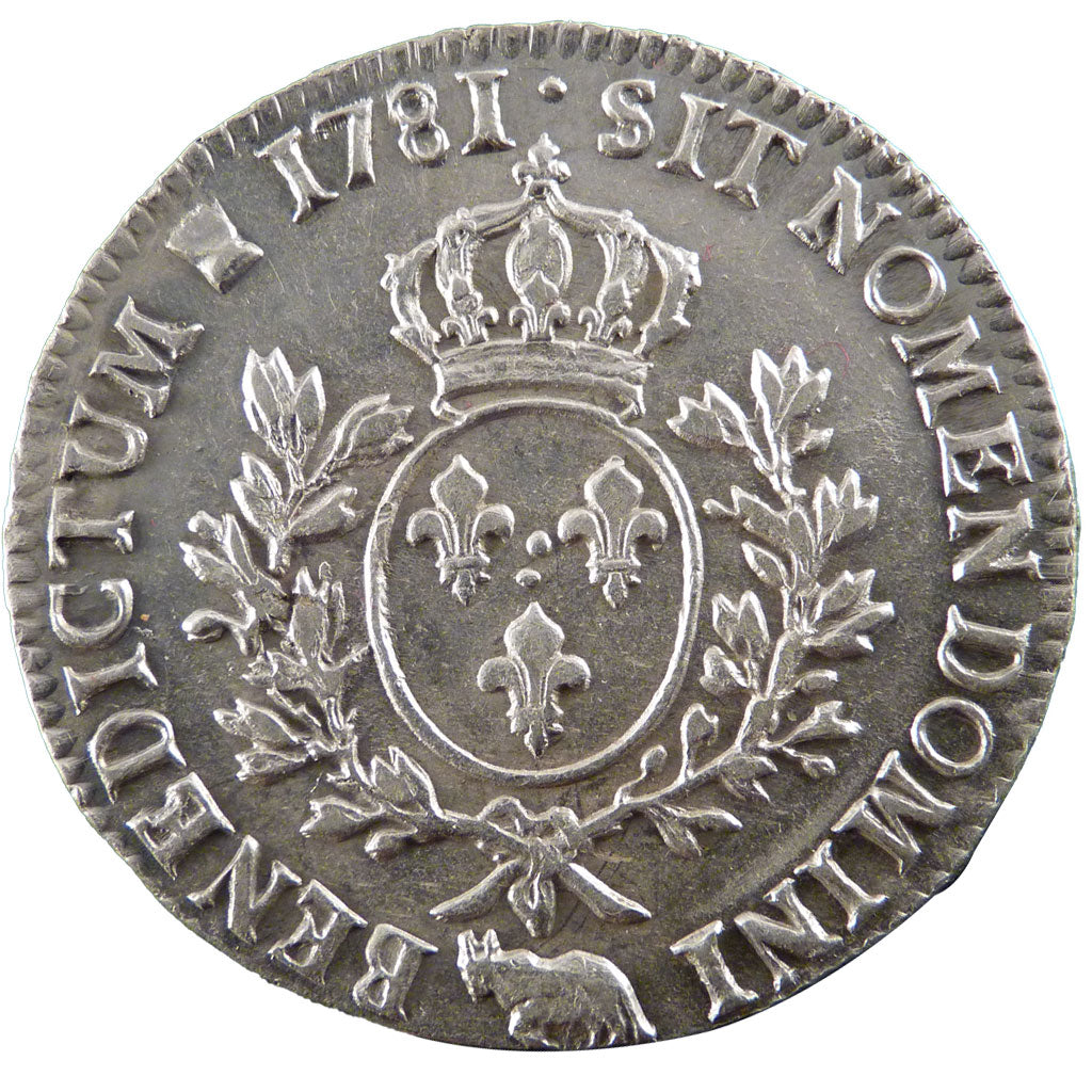 FRANCE, Écu de Béarn aux branches d'olivier, ECU, 1781, Pau, KM #572, AU(50-53),