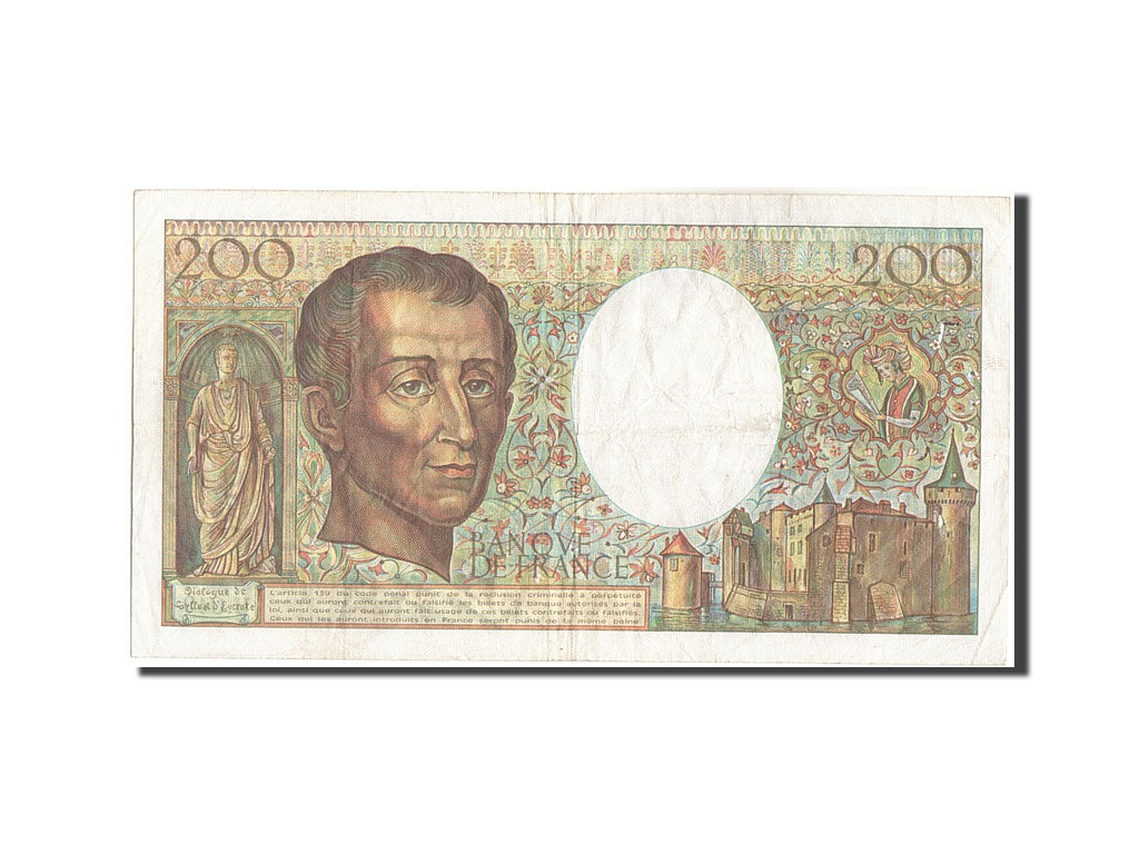 France, 200 Francs, 200 F 1981-1994 ''Montesquieu'', 1987, 1987, KM:155b, TB,...