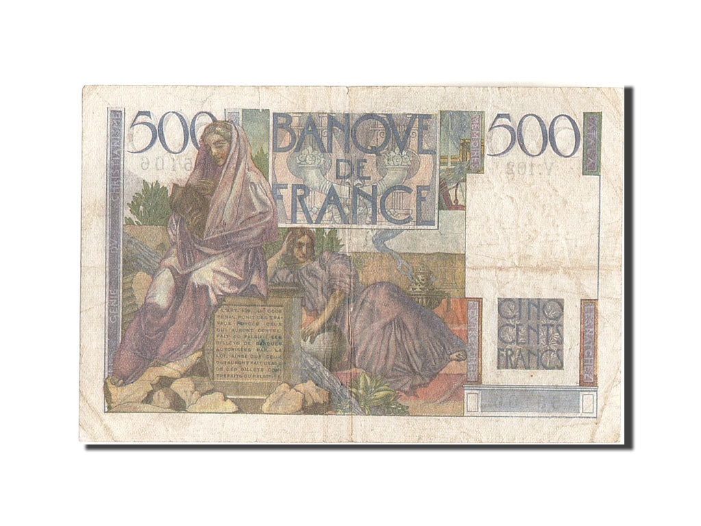 France, 500 Francs, 500 F 1945-1953 ''Chateaubriand'', 1947, KM:129a, 1947-01...
