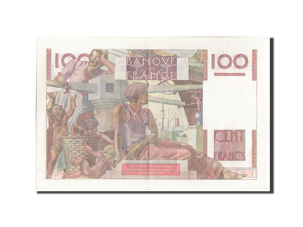 Billete, Francia, 100 Francs, 100 F 1945-1954 ''Jeune Paysan'', 1949