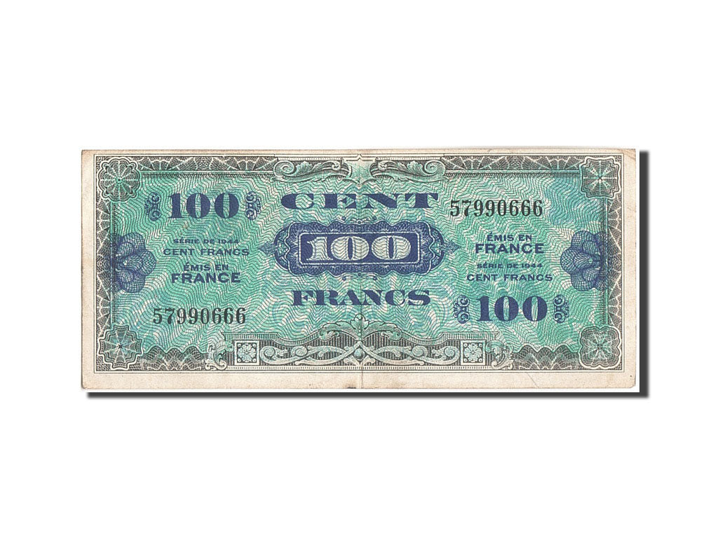 Frankreich, 100 Francs, 1944 Flag/France, 1944, KM:118a, 1944, S+, Fayette:VF...
