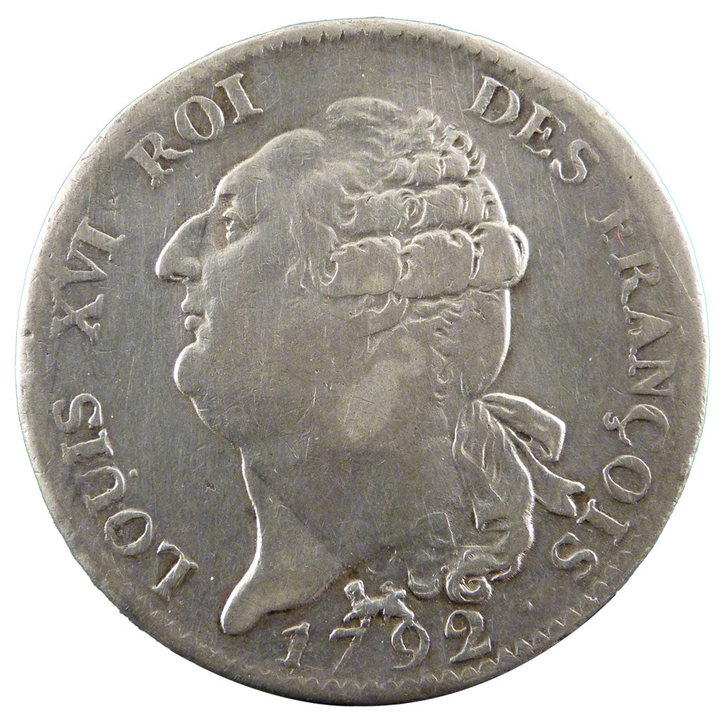 FRANCE, Écu de 6 livres françois, ECU, 6 Livres, 1792, Paris, KM #615.1, EF...