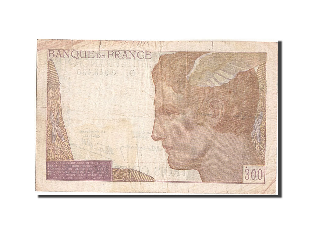 Geldschein, Frankreich, 300 Francs, 300 F 1938-1939, 1939, Undated (1939), S