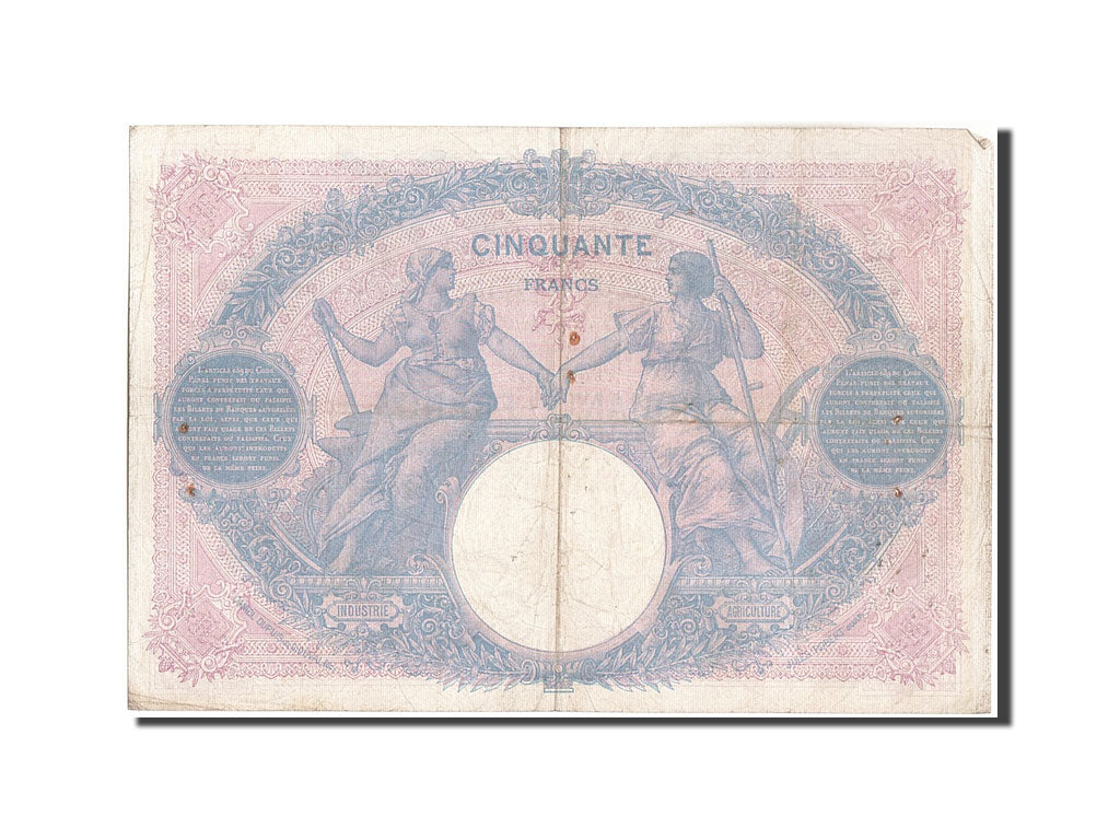 France, 50 Francs, 50 F 1889-1927 ''Bleu et Rose'', 1915, 1915-09-15, KM:64e,...