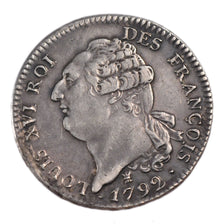 Francia, Écu de 6 livres françois, ECU, 6 Livres, 1792, Limoges, BB+, Argen...