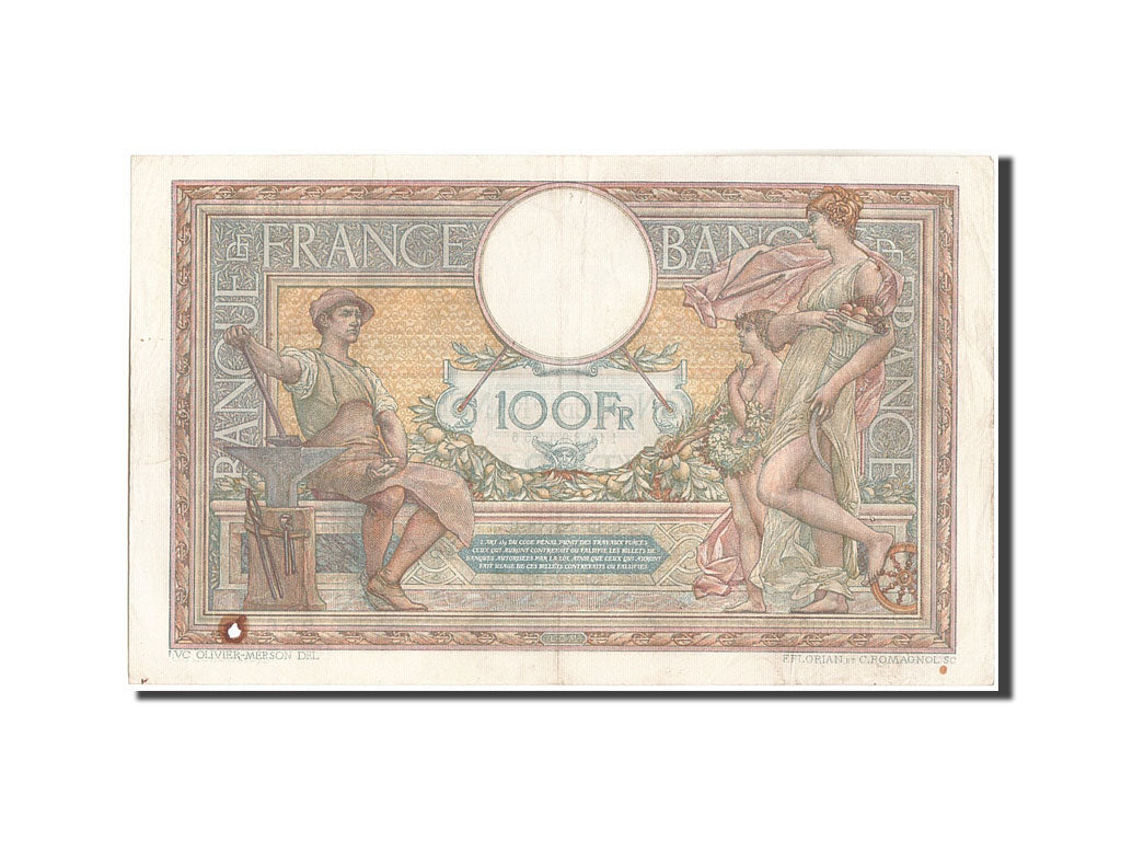 France, 100 Francs, 100 F 1908-1939 ''Luc Olivier Merson'', 1918, KM:71a, 191...