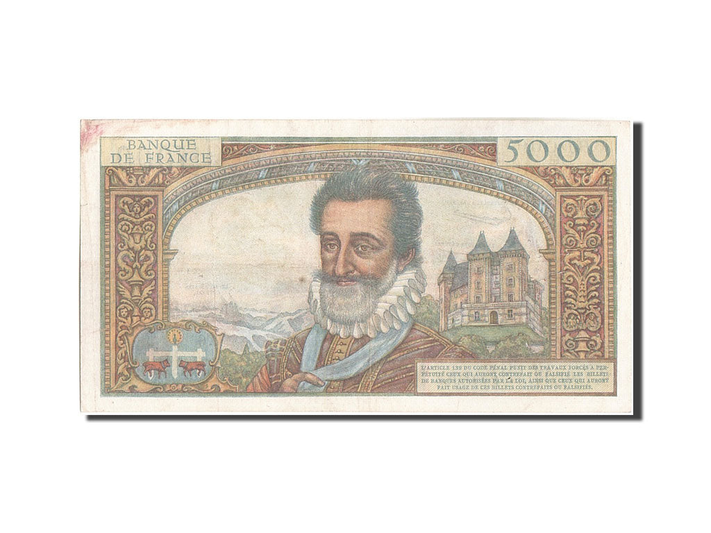 Banknote, France, 5000 Francs, 5 000 F 1957-1958 ''Henri IV'', 1957, 1957-02-07