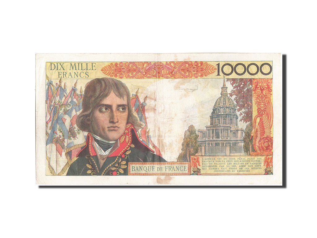 Banknot, Francja, 100 Nouveaux Francs on 10,000 Francs, 1955-1959 Overprinted