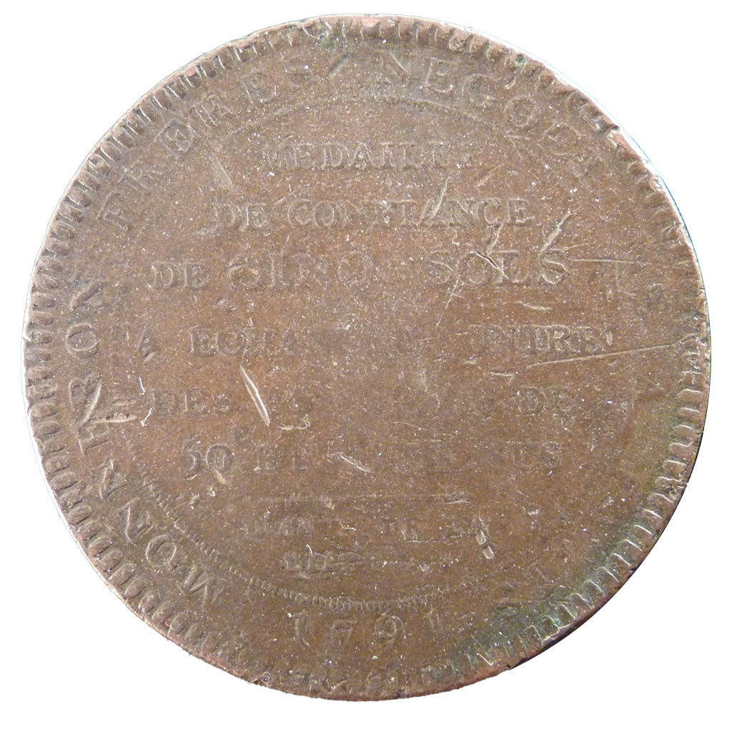 Constitution, Monnaie de Confiance de 5 Sols de Monneron