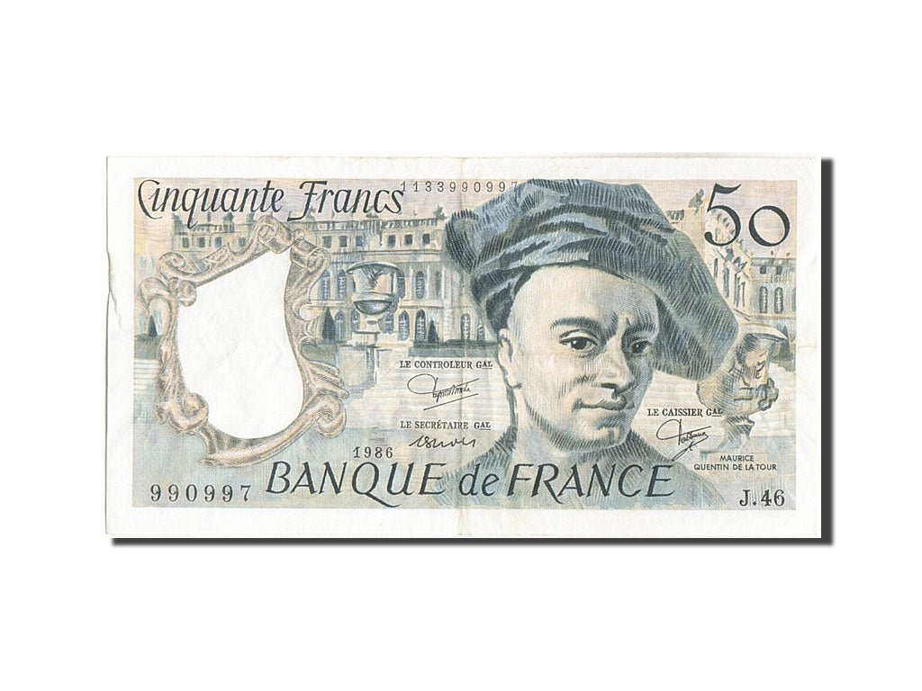 France, 50 Francs, 50 F 1976-1992 ''Quentin de La Tour'', 1986, KM:152b, 1986...
