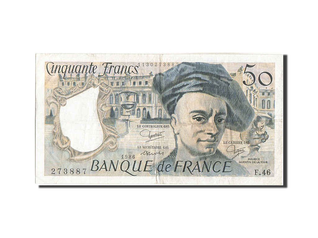 Francia, 50 Francs, 50 F 1976-1992 ''Quentin de La Tour'', 1986, KM:152b, 198...