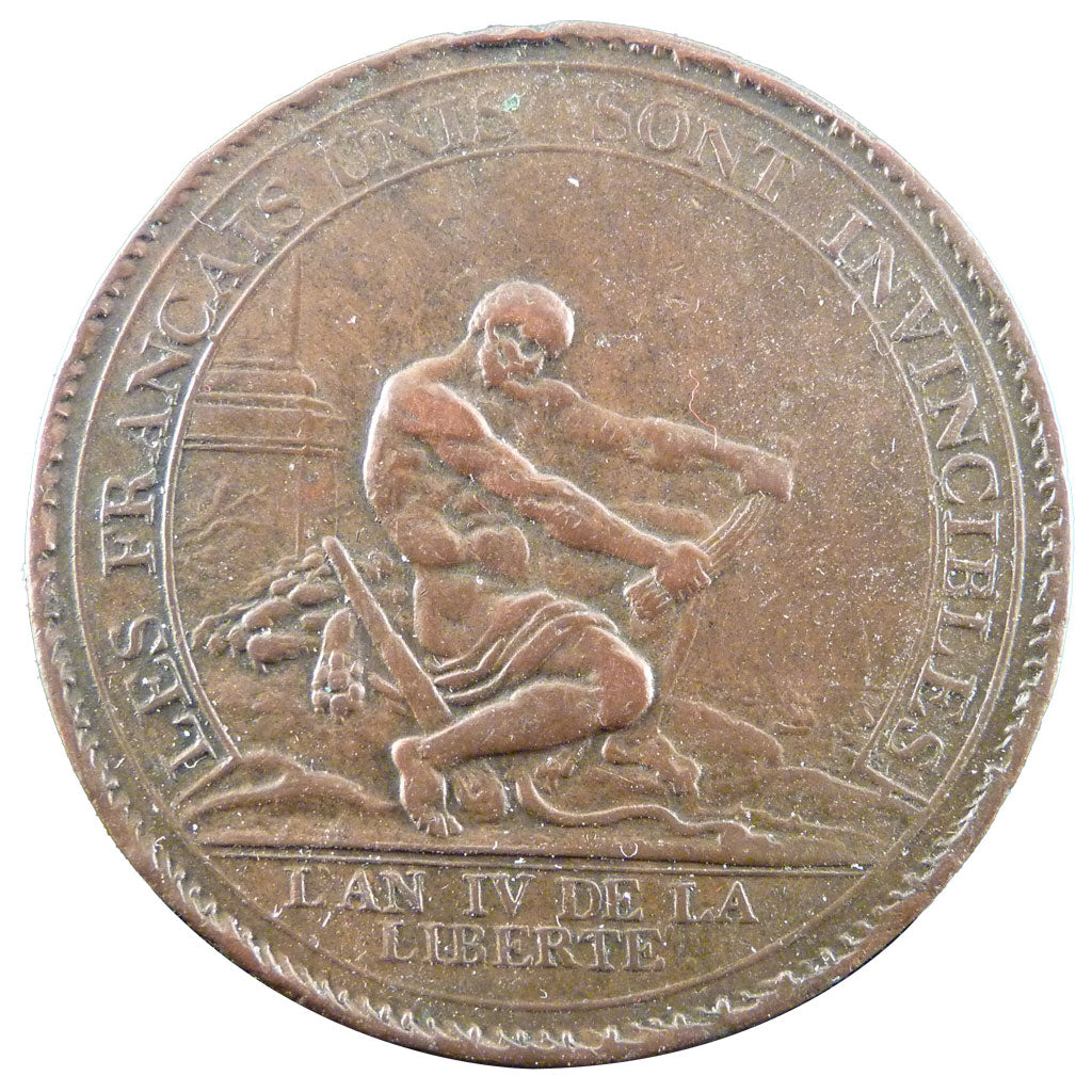 FRANCE, 5 Sols, 1792, EF(40-45), Bronze, Brandon #226, 26.50