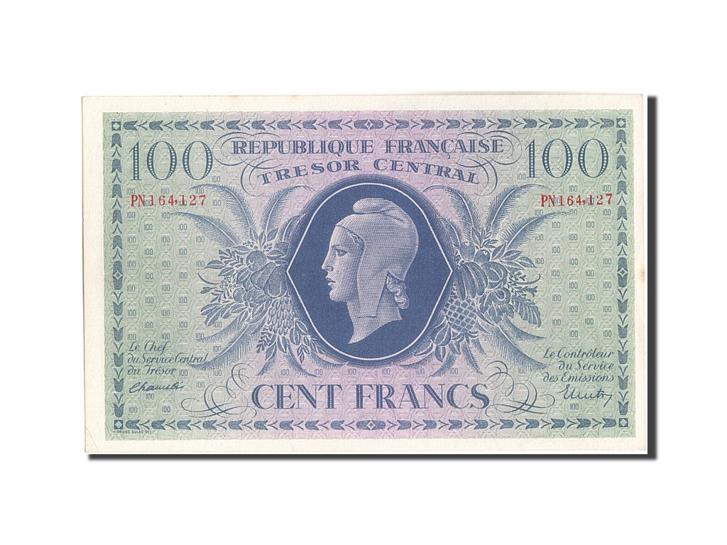 France, 100 Francs, 1943-1945 Marianne, 1943, KM:105a, 1943-10-02, UNC(63), F...