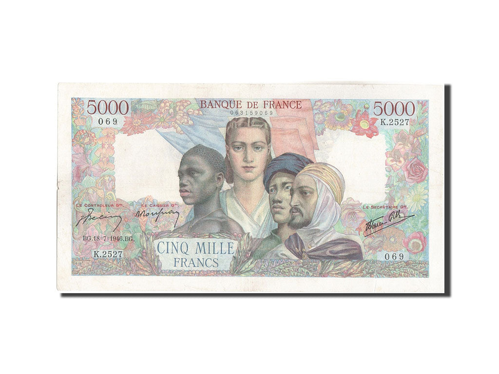 France, 5000 Francs, 5 000 F 1942-1947 ''Empire Français'', 1946, KM:103c, 1...