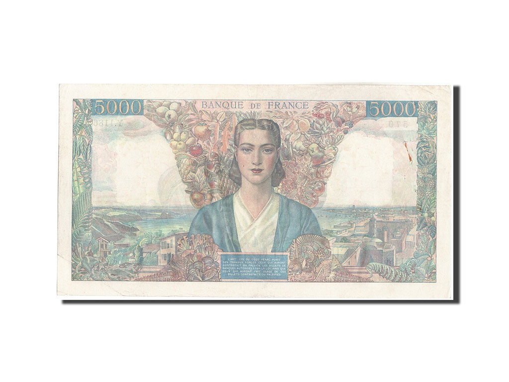 Frankreich, 5000 Francs, 5 000 F 1942-1947 ''Empire Français'', 1945, KM:103...