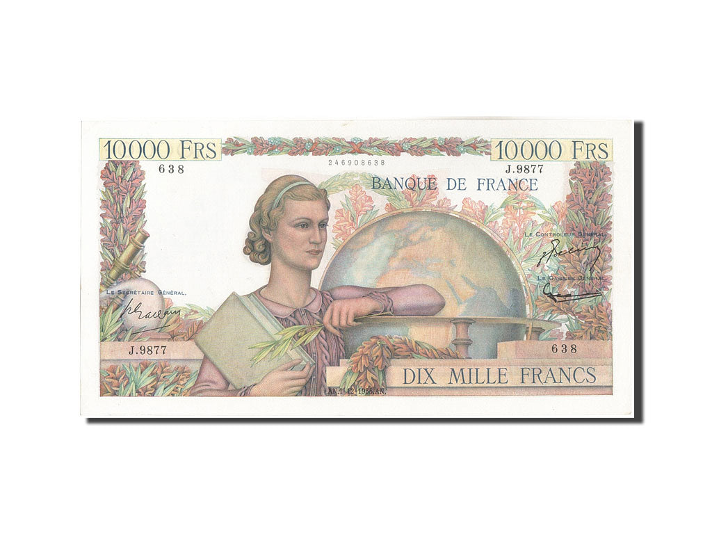 Banconote, Francia, 10,000 Francs, 10 000 F 1945-1956 ''Génie Français''