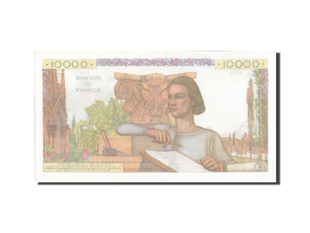 Banconote, Francia, 10,000 Francs, 10 000 F 1945-1956 ''Génie Français''
