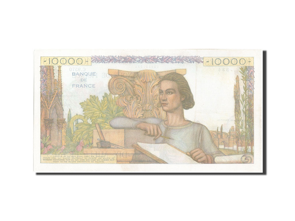 France, 10,000 Francs, 10 000 F 1945-1956 ''Génie Français'', 1955, KM:132d...